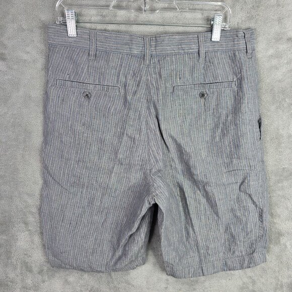 Mens Joseph Abboud Gray Pin Striped Chino Shorts 100% Linen 11" Inseam Size 33 - Picture 7 of 11